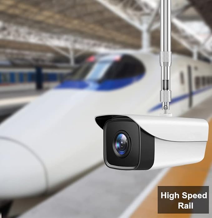 30-60cm Adjustable Tilt Swivel Bracket Long Drop Ceiling Mount Stand for CCTV Surveillance Camera Housing Home Surveillance System - Image 9