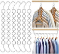Space Saving Hangers for Clothes 6 Pack Sturdy Metal Hangers Heavy Duty | Magic Clothes Space Saver Hanger Organizer with 360° Swivel Hook, Closet Organizers and Storage Dorm Room Essentials Silver by Besslly