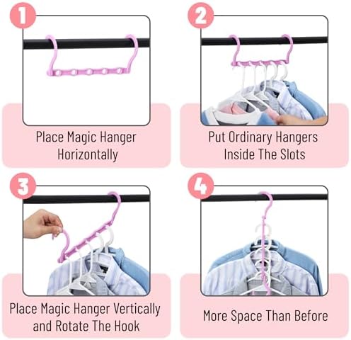Mr. Pen- Space Saving Hangers, 8 pcs, 360° Rotating Hooks | Magic Cascading Hanger Organizer with 5 Enclosed Slots, Closet Organizers and Storage for Clothes - Image 5