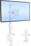 Mount-It! White Single Monitor Stand, Fits up to 32" | Adjustable desk arm holds up to 19.8 lbs, 360 rotation, 160 swivel, 40 tilt, clamp & grommet. by Mount-It