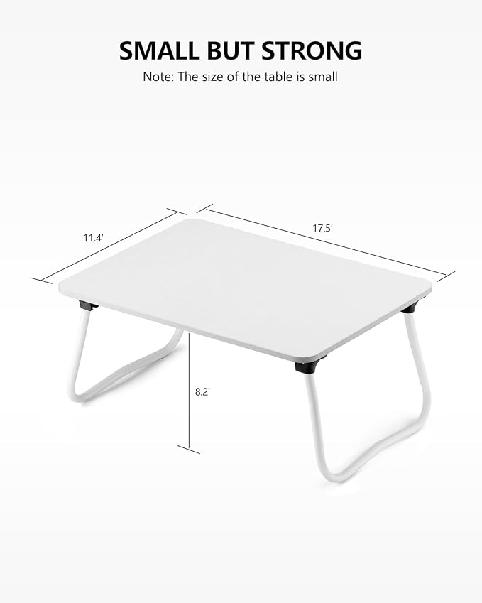 ZEAPTAC Laptop Bed Desk, Foldable Lap Desk, Portable Laptop Stand, Lightweight & Mini Table for Breakfast/Picnic/Drawing/Couch/Floor - White - Image 6