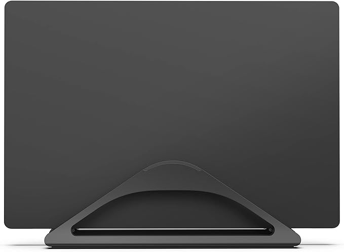 HumanCentric Vertical Laptop Stand for Desks Adjustable Matte Black MacBook | Upright Adjustable Holder to Dock Apple MacBook Stand, and Other Laptops to Organize Work & Home Office, Automatic Grip - Image 4