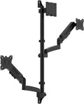 PUTORSEN Triple Monitor Wall Mount for Up to 49" Screens, Holds 44 lbs | Fully Adjustable Heavy-Duty Gas Spring Arm, VESA 75/100mm, C-Clamp & Grommet Base, Black by PUTORSEN
