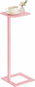 Modern Stable C Table End Table, 23.4" Tall, Medium, Pink by ZEXVIDA