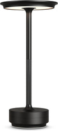 1 Pack Cordless Table Lamps Rechargeable, 5000mAh LED Table Light | Portable 3 Color Stepless Dimming Battery Powered Table Lamp with Memory Function for Restaurant/Home/Outdoor.(Black) by FDIDC