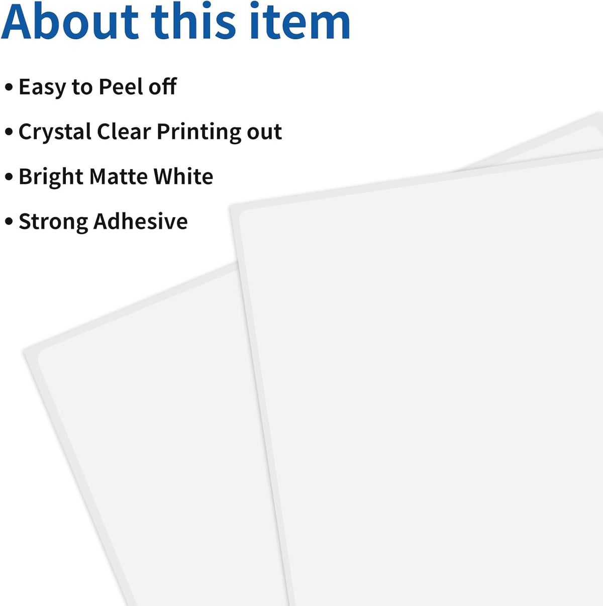 Full Sheet Labels 8.5” x 11” Sticker Paper Matte White, Large Shipping Label Paper for Inkjet Laser Printer, 100 Counts - Image 6