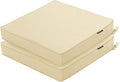 Outdoor Chair Cushions Set of 2, 24 x 24 x4 Inch Deep Seat | 3 Year Color Fastness Thick Patio Chair Cushion with Ties for Garden Lawn Sofa Couch, Beige by COMCAVER