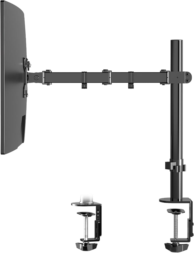 Pholiten Single Monitor Arm Desk Mount, Holds Screens up to 32 inch,Holds Up to 22lbs,Fully Adjustable Stand with C-Clamp and Grommet Base,100x100 Vesa Monitor Stand | Holds Screens up to 32 inch, Holds Up to 22lbs, Fully Adjustable Stand, C-Clamp and ... by PholitenMonitorArm