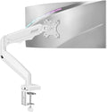 Single Monitor Desk Mount, 13-32 inch Adjustable Full Motion Monitor Arm, Computer Monitor Stand Holder with Clamp and Grommet Base, Fit 4.4 to 19.8lbs Screens, VESA Mount Bracket, White, Freelift Pro by MOUNTPRO