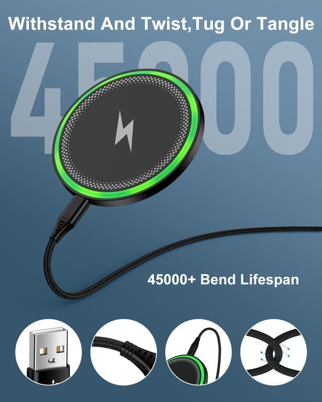 Wireless Charger Samsung S26, 15W Android Wire Less Charging Pad for Galaxy | Fast Charging Station with Block for S26 Ultra S25 S24, Google Pixel 10 Pro XL/9a Android iPhone 17 16 Cargador inalámbrico - Image 5