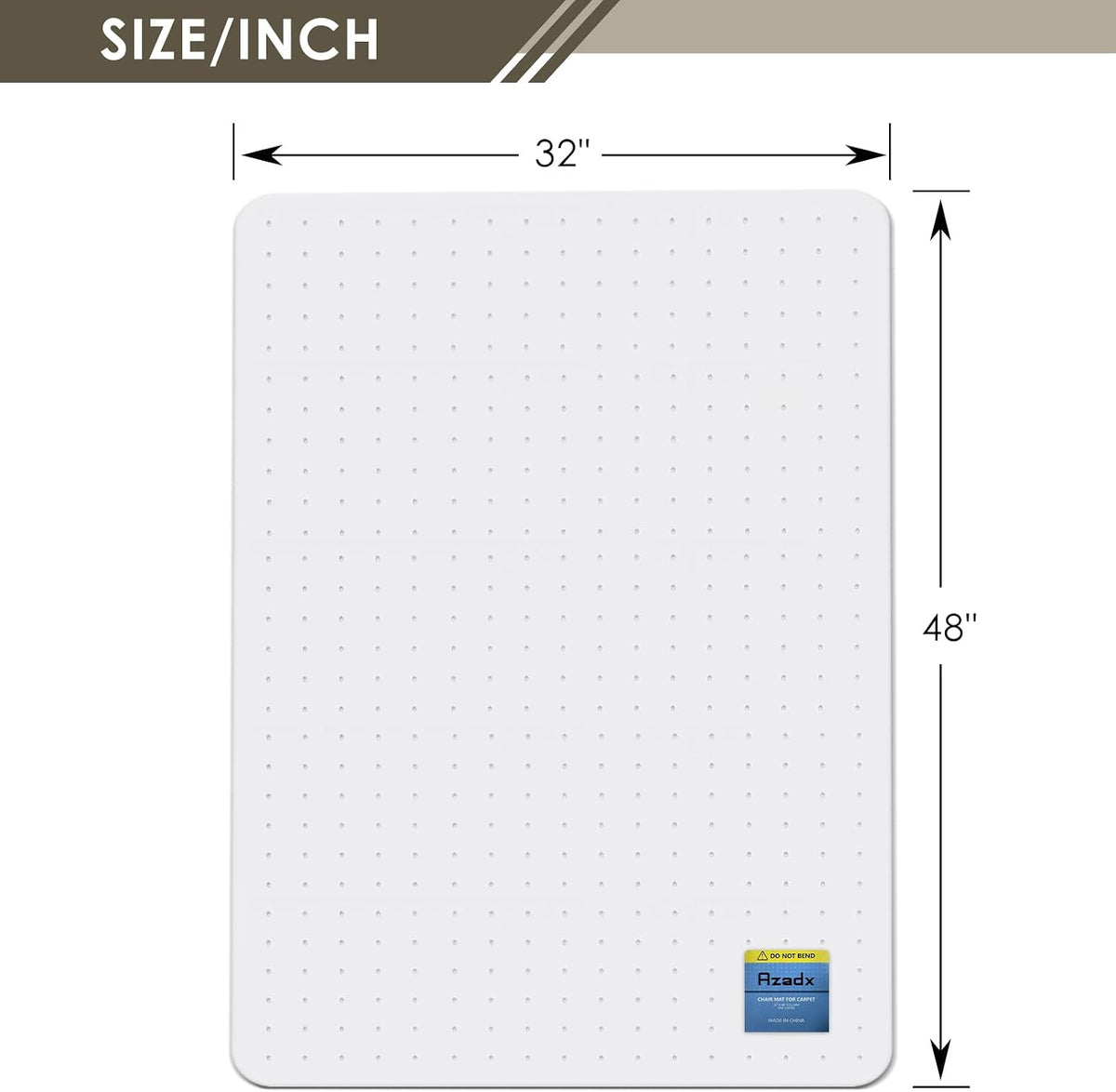 Heavy Duty Office Chair Mat for Carpet 32" x 48" Hard Material - Image 8