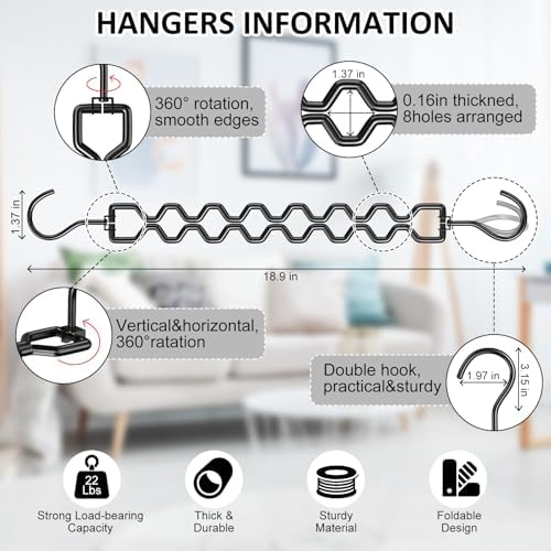 12 Pack Space Saving Hangers for Clothes Sturdy Metal Hangers Heavy Duty | Magic Clothes Space Saver Hanger Organizer with 360° Swivel Hook, Closet Organizers and Storage Dorm Room Essentials Black - Image 4