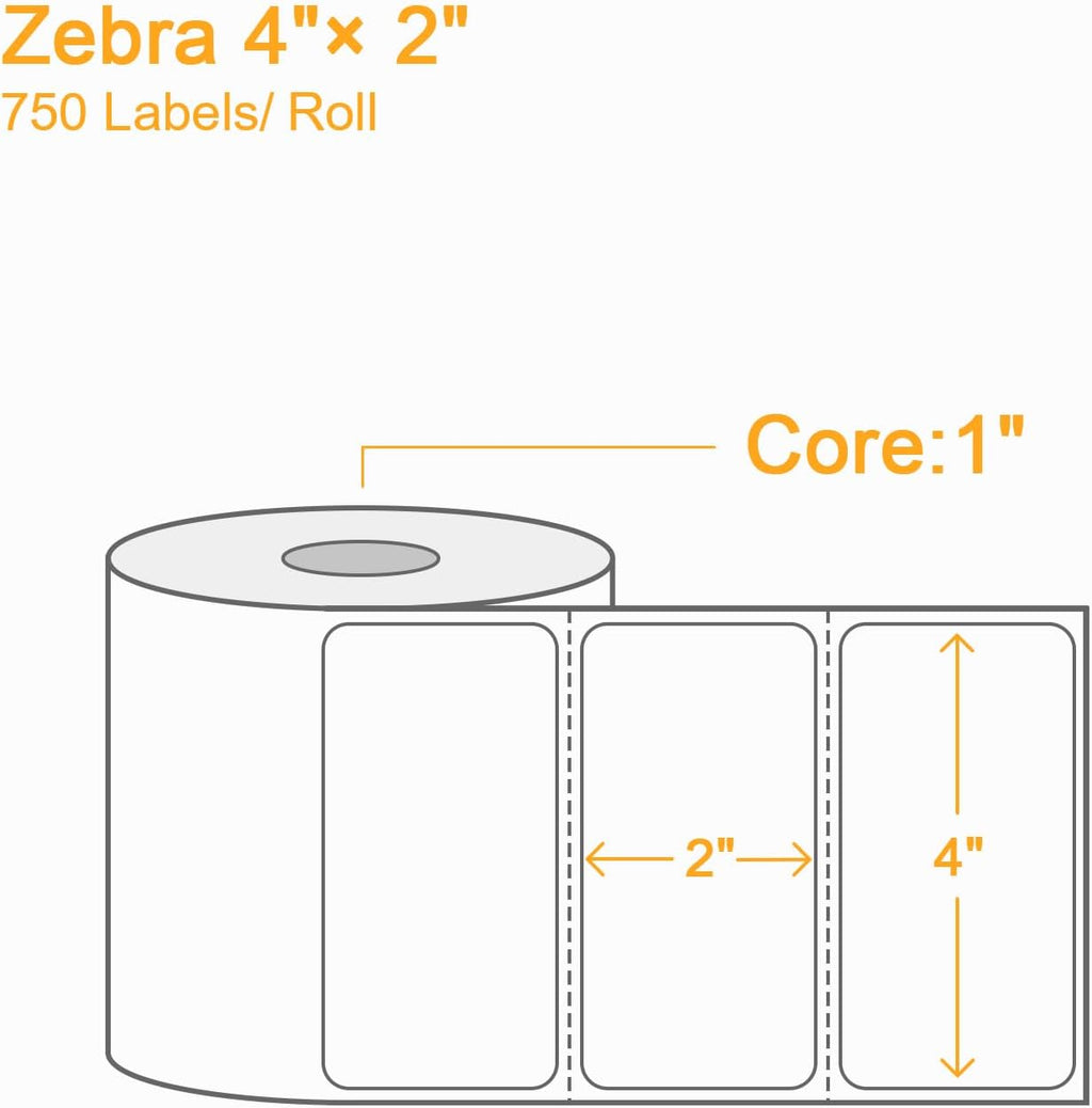 (9,000 Labels/12 Rolls) Labelebal 3-Proof 1" Core 12 Rolls 4" x 2" Inch Direct Thermal Labels, Address Shipping Labels Compatible with Rollo & Zebra Desktop Printers Adhesive - Image 2