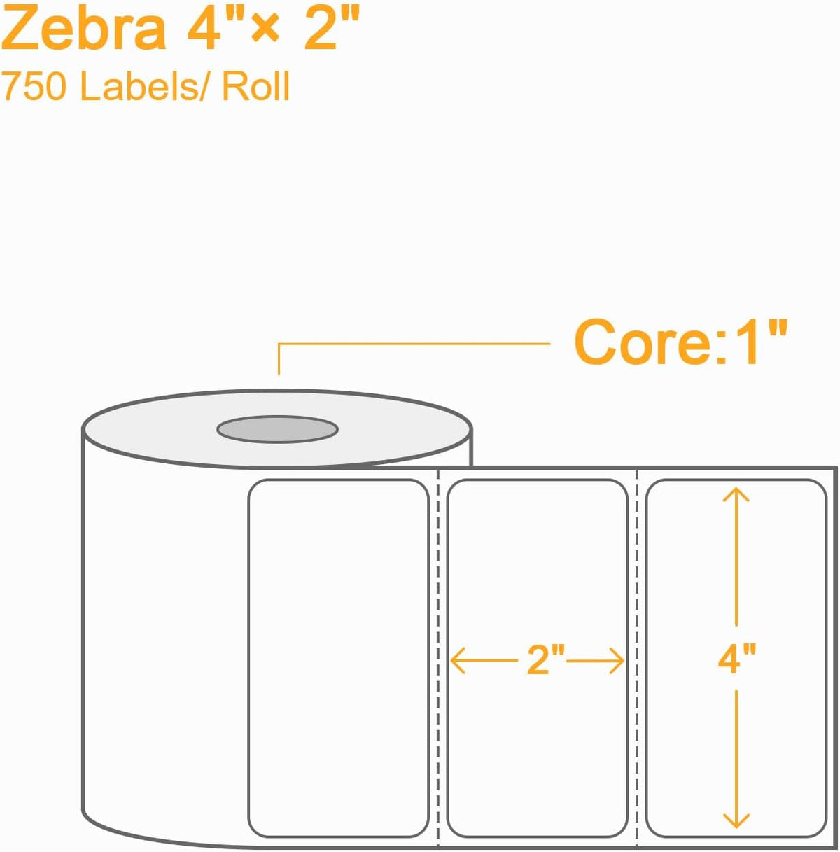 (9,000 Labels/12 Rolls) Labelebal 3-Proof 1" Core 12 Rolls 4" x 2" Inch Direct Thermal Labels, Address Shipping Labels Compatible with Rollo & Zebra Desktop Printers Adhesive - Image 2