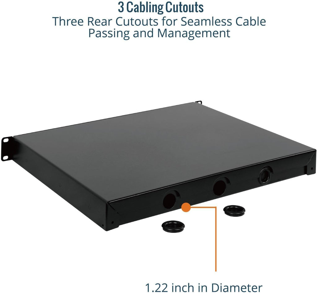Tecmojo 1U Rack Drawer,Rack Mount Drawer for 19in Network Equipment/Server/AV Rack or Cabinet Enclosure,Sliding and Lockable Server Rack Drawer - Load-Bearing 44lb (20kg),with Cable Management Holes - Image 5
