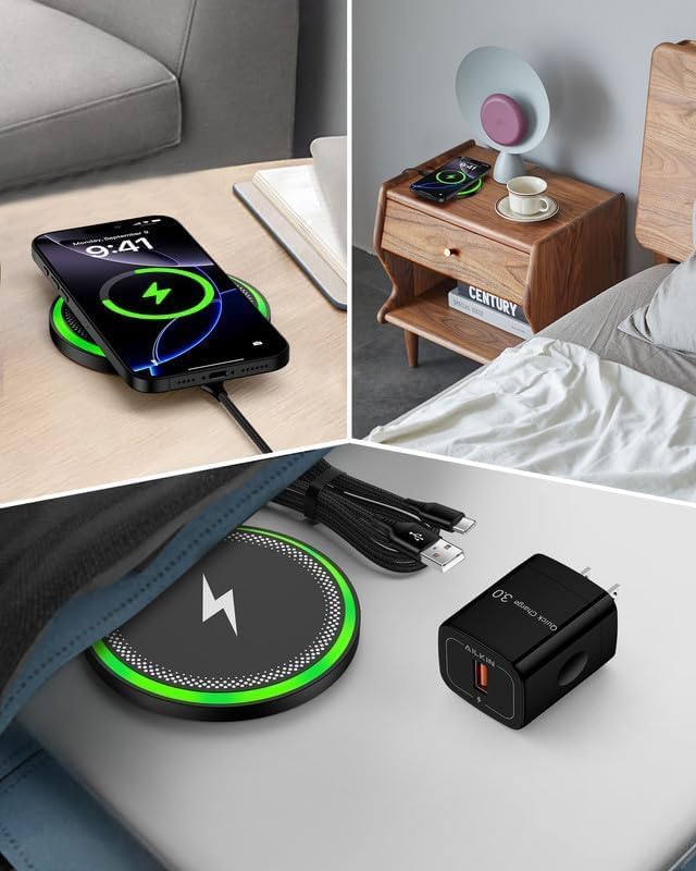 Wireless Charger Samsung S26, 15W Android Wire Less Charging Pad for Galaxy | Fast Charging Station with Block for S26 Ultra S25 S24, Google Pixel 10 Pro XL/9a Android iPhone 17 16 Cargador inalámbrico - Image 6