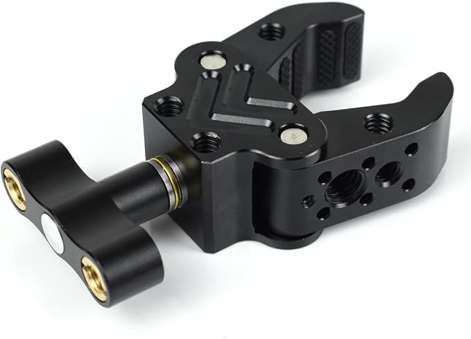 Super Clamp with 1/4" 3/8" Threads, Camera Clamp Mount for LED Lights,Magic Arm, Mic, Wireless Flash Receivers, Triggers, Photography Accessories by Akeipho
