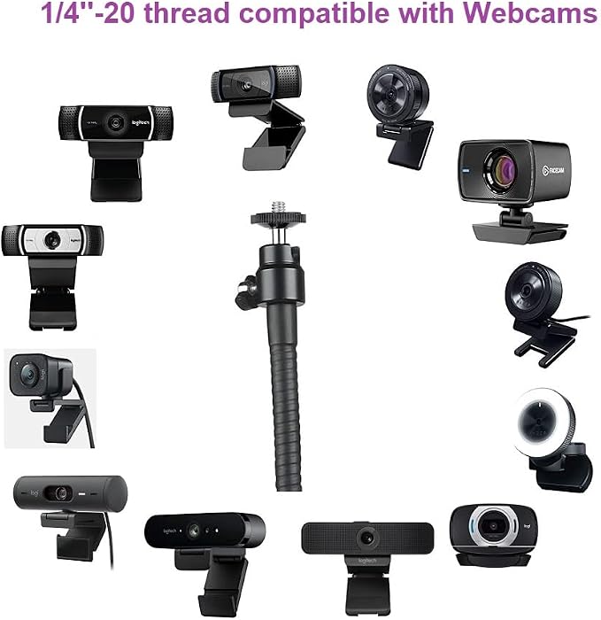 Brio 101 Webcam Stand, Magnetic Webcam Clamp Mount Holder Compatible with Logitech Brio 101 100/Brio 301 300/Brio 501 500/Brio 4K/C270/C310 webcams - Image 6