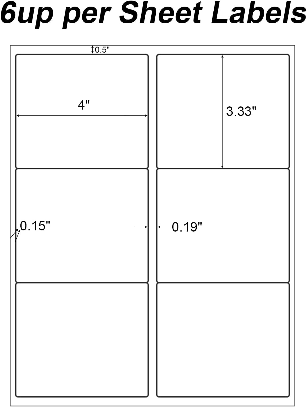 30 Sheets 6 UP Labels,Shipping Address Labels 3-1/3" x 4" Self Adhesive Sticker,FBA Labels,for Laser & Inkjet Printer Suits Personal & Business Needs(180 Labels) - Image 2