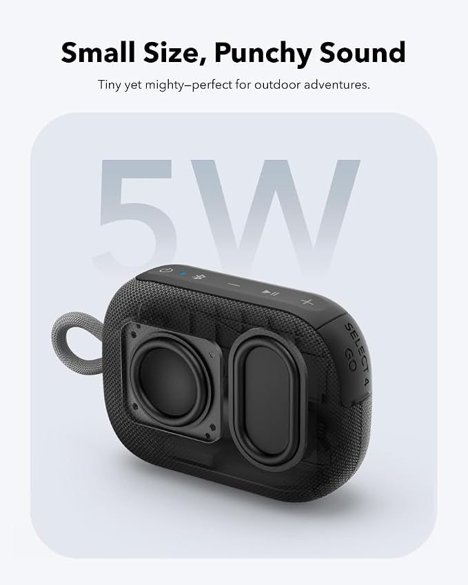 Soundcore Select 4 Go Bluetooth Shower Speaker by Anker, IP67 | 20H Playtime, Floatable, Dustproof, Ultra-Portable Bluetooth Speaker, Powerful Sound, Electronics for Outdoors/Home/Travel - Image 6