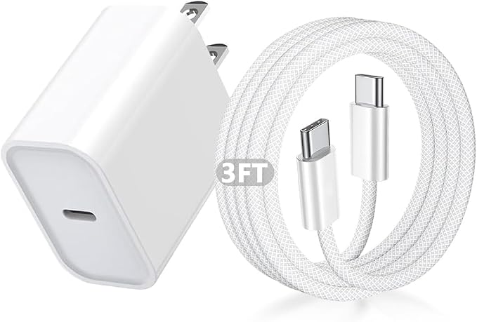 iPhone 17 Charger Fast Charging,iPhone USB C Fast Charger & 3FT Type C USBC to C Woven Cable Cord for Apple iPhone 17e/17/17 Pro Max/17 Pro/Air/16 Pro Max/16 Plus/15,iPad Pro/Air/Mini,iPad 11th/A16 by Unknown