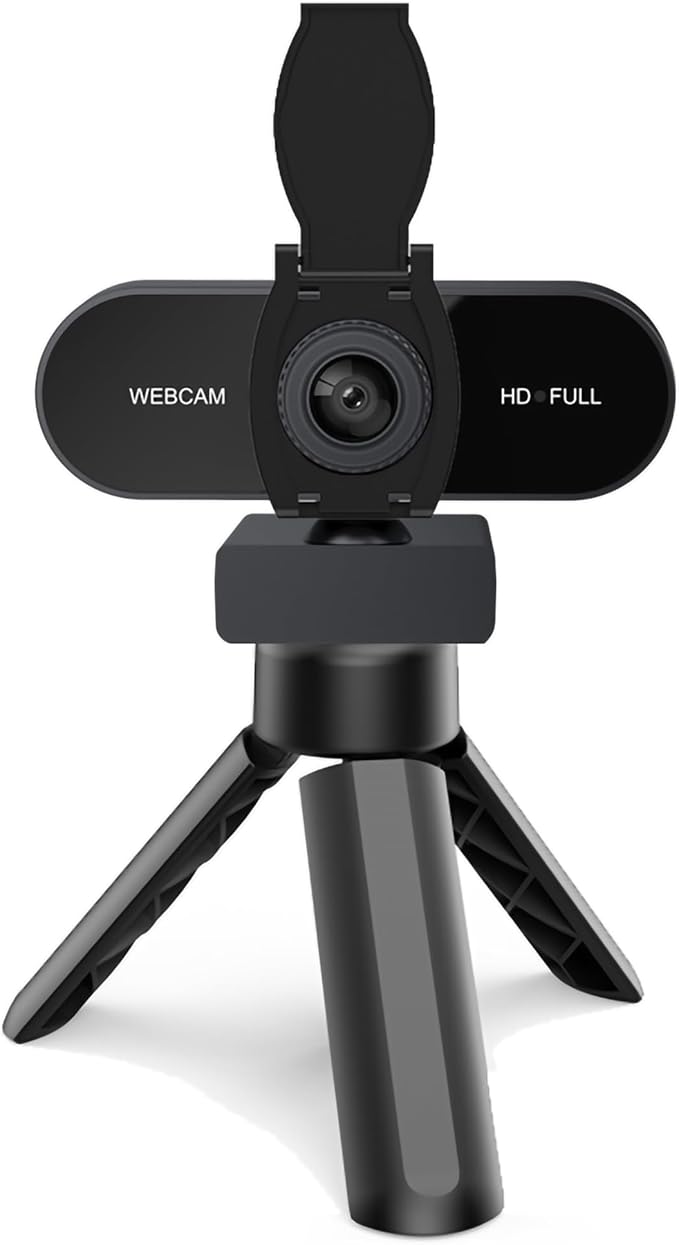 1080P HD Webcam with Microphone, Noise Cancellation, Privacy Cover, Wide-Angle Lens, Auto Light Correction, Plug & Play USB Webcam for Laptop, Desktop, PC, Mac, Zoom, Skype, Streaming (1080p) by TOYAYAYO