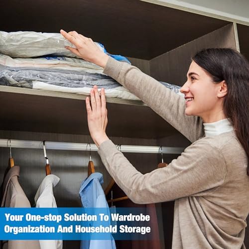Vacuum Storage Bags, 10 Medium Space Saver Vacuum Seal Bags, Space Bags, Vacuum Sealer Bags for Clothes with Travel Hand Pump (10M) | Home and Travel, Airtight Triple Seal, Save 80% Space, Hand Pump, Work with Vacuum, Double Zip, Reusable, Easy to Use - Image 5