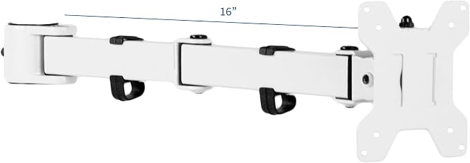 VIVO Fully Adjustable Single Monitor Arm for Desk Mount Stand, Monitor Arm for 1 Screen up to 27 inches, White, PT-SD-AM01AW - Image 2