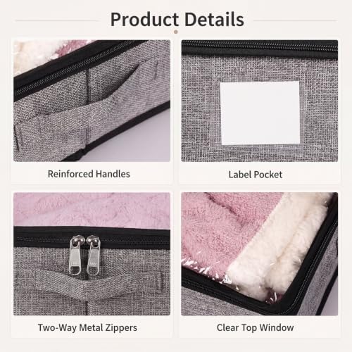 Under Bed Storage Containers 4 Pack Reinforced Underbed Organizer Box | Reinforced Sidewalls and Bottom, Low-Profile Design Below 4.5in, for Clothes and Linens, Under-Bed Storage - Image 3