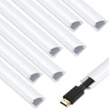 ZhiYo 142in Corner Cable Hider for 1 Cord, Hide Wires on Wall Corner, White | Self-Adhesive Cable Concealer, 10 Pack (14.2" Each), Quarter Round Cable Management Raceway for Baseboards & Ceiling Corners by ZhiYo