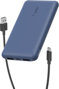 Belkin 10000mAh 15W 3 Port Power Bank, USB A to USB C Cable Included | Fast Charging, iPhone 17, Samsung Galaxy, Pixel, Airpods, iPad, Nintendo Switch 2, Battery Pack, USB C Port, USB A Port by Unknown