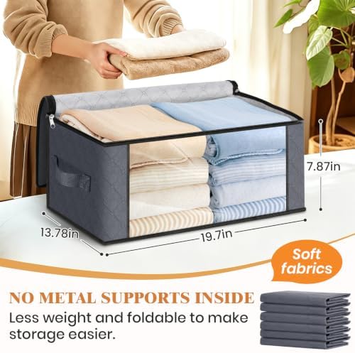 Fab totes 35L Closet Organizers, Foldable Under Bed Storage Containers | Storage Bags with Zippers,Window and Handles for Organizing Bedroom, Closet, Clothing,Organization with Handle - Image 2