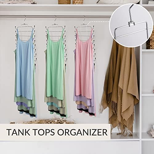 ZEDODIER Tank Top Hanger, Bra Organizer for Closet, Space Saving | 16 Hooks Total, Sturdy Metal, 360° Rotating, Foldable Design, Hanging Closet Organizers and Storage for Apartments and Dorms - Image 4