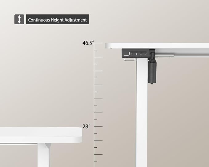 LongKe Electric Standing Desk Adjustable Height, 32x20 Inches Sit Stand up Desktop for Home Office, Ergonomic Rising Computer Table with Memory Preset, White - Image 8