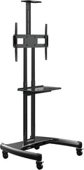 Rocelco VSTC 32"-70" Mobile Flat Screen, Monitor, A/V and TV Cart with A/V Component and Webcam Shelves (R VSTC), Black by Rocelco