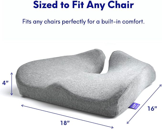 C CUSHION LAB Patented Pressure Relief Seat Cushion for Long Sitting Hours on Office/Home Chair, Car, Wheelchair - Extra-Dense Memory Foam for Hip, Tailbone, Coccyx, Sciatica - Wellness Green - Image 6