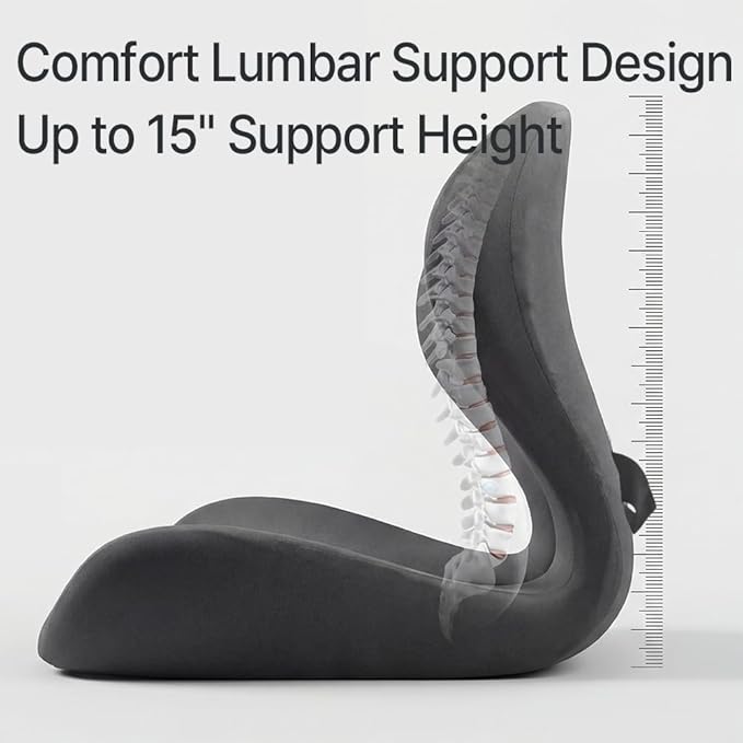 Navizam Lumbar Support Pillow for Office Chair with Memory Foam Cushion | Ergonomic Office Chair Cushion with 60D Memory Foam, Lumbar Support & One-Piece Design - Image 5