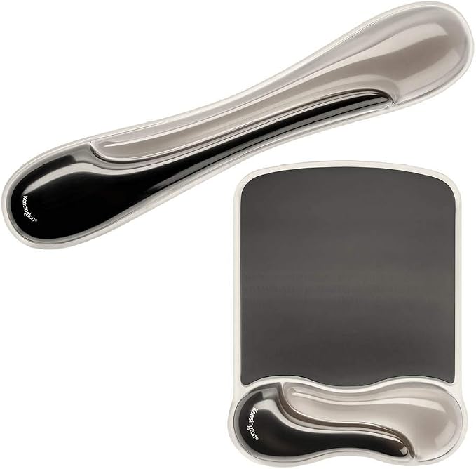 Kensington Mousepad and Wrist Rest, Practical, Gel Pillow, 11-2/5"Wx17-7/10"Lx1-7/10"H,GY (KMW52500) Each, Gray | Gel pillow cushioning, 11-2/5 x 17-7/10 x 1-7/10 in, comfortable everyday mouse support by Unknown
