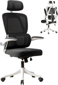 Ergonomic Office Chair with Dynamic Lumbar Support & Adjustable Headrest – High Back Desk Chair with 90° Flip-up Arms, Comfort Mesh Computer Chair for Home Office Long Hours Sitting,Black by Unknown
