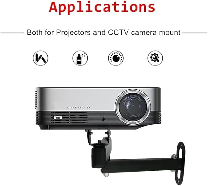 Articulating Magic Arm Wall Mount Holder Stand 15cm + 20cm,Wall Corner Mount Metal Black Bracket 35CM Long Arm Universal Angle Left Right Rotatable CCTV Camera Projector Holder - Image 2