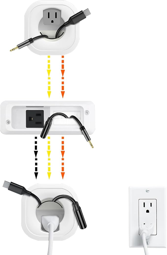 in Wall Cable Management Kit for TV & Soundbar - Cord Hiding for Wall, Hide TV Wires When Mounting, Includes Power & Low Voltage Cable Management, Includes Hole Saw Drill Attachment for Install by COOVIE