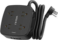 5Ft Surge Protector Power Strip - 8 Widely Outlets with 4 USB Ports, 3 Side Outlet Extender with 5 Feet Extension Cord, Flat Plug, Wall Mount, Desk USB Charging Station, ETL,Black by YISHU