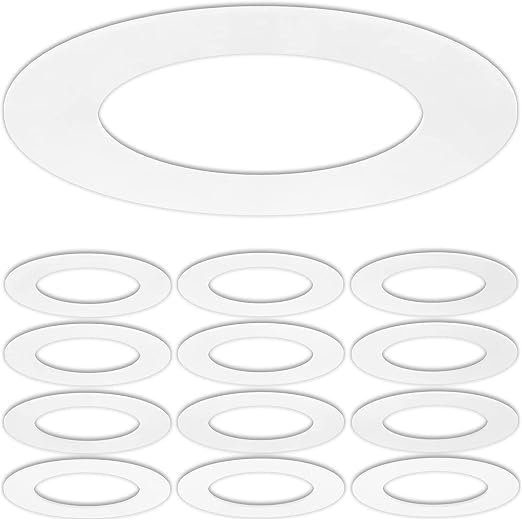 12 Pack Matte White Goof Trim Ring for 6" Inch Recessed Can Lighting Down Lights, Outer Diameter 8.07 Inches, Inner Diameter 6.2 Inches by LightingLabs