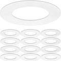 12 Pack Matte White Goof Trim Ring for 6" Inch Recessed Can Lighting Down Lights, Outer Diameter 8.07 Inches, Inner Diameter 6.2 Inches by LightingLabs