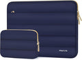 MOSISO Laptop Case 16 inch, 15-15.6 inch Puffy Laptop Sleeve Carrying Case | Compatible with MacBook Pro 16, HP Dell ASUS Acer Toshiba Lenovo, Polyester Horizontal Bag with Small Case, Navy Blue by MOSISO