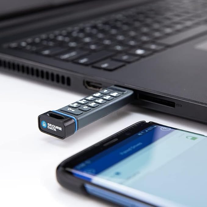 SecureData SecureUSB DUO 128GB Hardware Encrypted USB 3.0 Flash Drive FIPS 140-2 Level 3 Unlock via Keypad or phone app TAA Compliant, CJIS, HIPAA, CMMC, GDPR compliant, works with Mac and Win free AV - Image 5