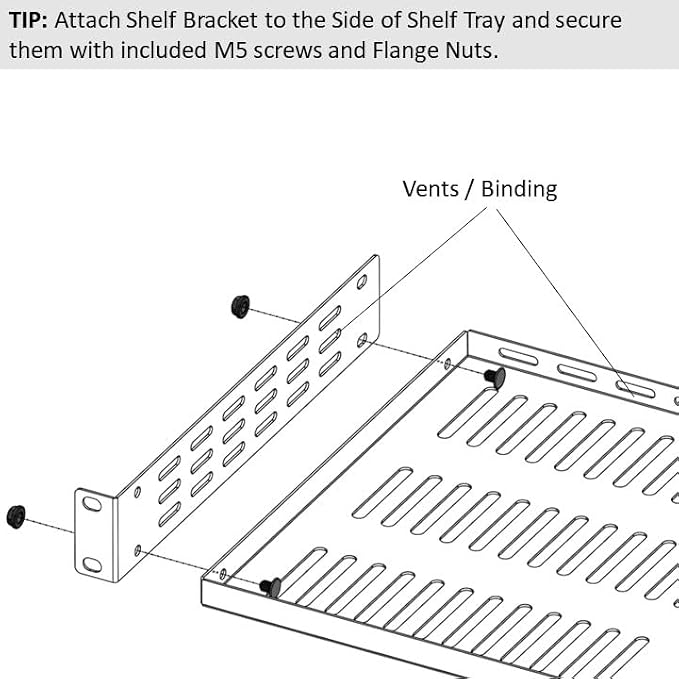 Aeons 1U Universal Server Rack Shelf Vented Rackmount Cantilever Shelf 10" Deep, for 19” IT Network AV Equipment, Customizable Adjustable Lip, 2-Pack - Image 5