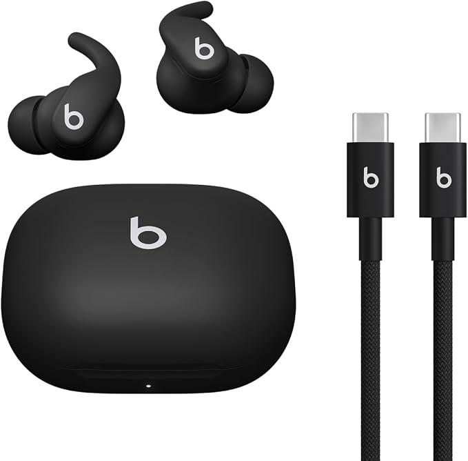 Beats - Powerbeats Fit - Wireless Noise-Cancelling Workout Earbuds with Ultimate Secure Fit with USB-C Charging Cable (1.5m) - Jet Black by Beats