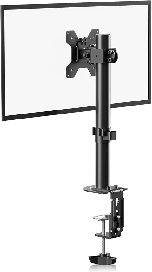 Single Fully Adjustable Monitor Arm Stand Mount Fits One Screen 13-32 inch 22lbs for Monitor Computer Screen 13 15 17 19 20 22 23 24 26 27 30 32 inch VESA 75 100 (MD7401) by Bracwiser