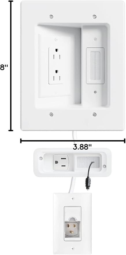 SANUS Ultimate in-Wall Cable Management Kit for Mounted TV & Soundbar - Includes Soundbar & TV Wire Management - Conceals Power, HDMI, Optical, and Low-Voltage Wires Behind Wall Model: WSIWPSB1 - Image 10